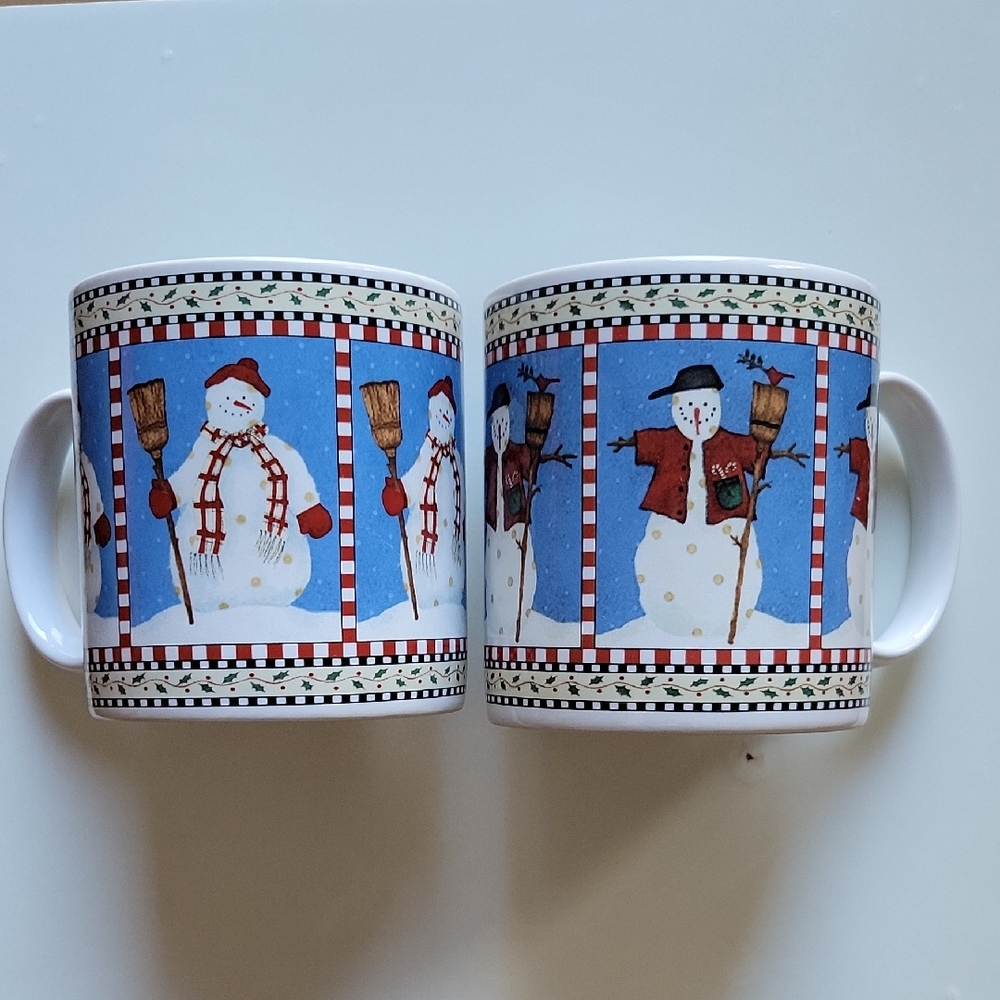 2pc Set Sakura Snowman Debbie MUMM Mug Cup